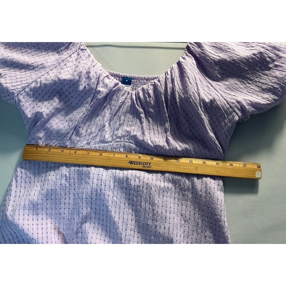 NWOT Old Navy Lavender Puff Sleeve Smocked Mini Dress Medium Lined Boho - Picture 4 of 4